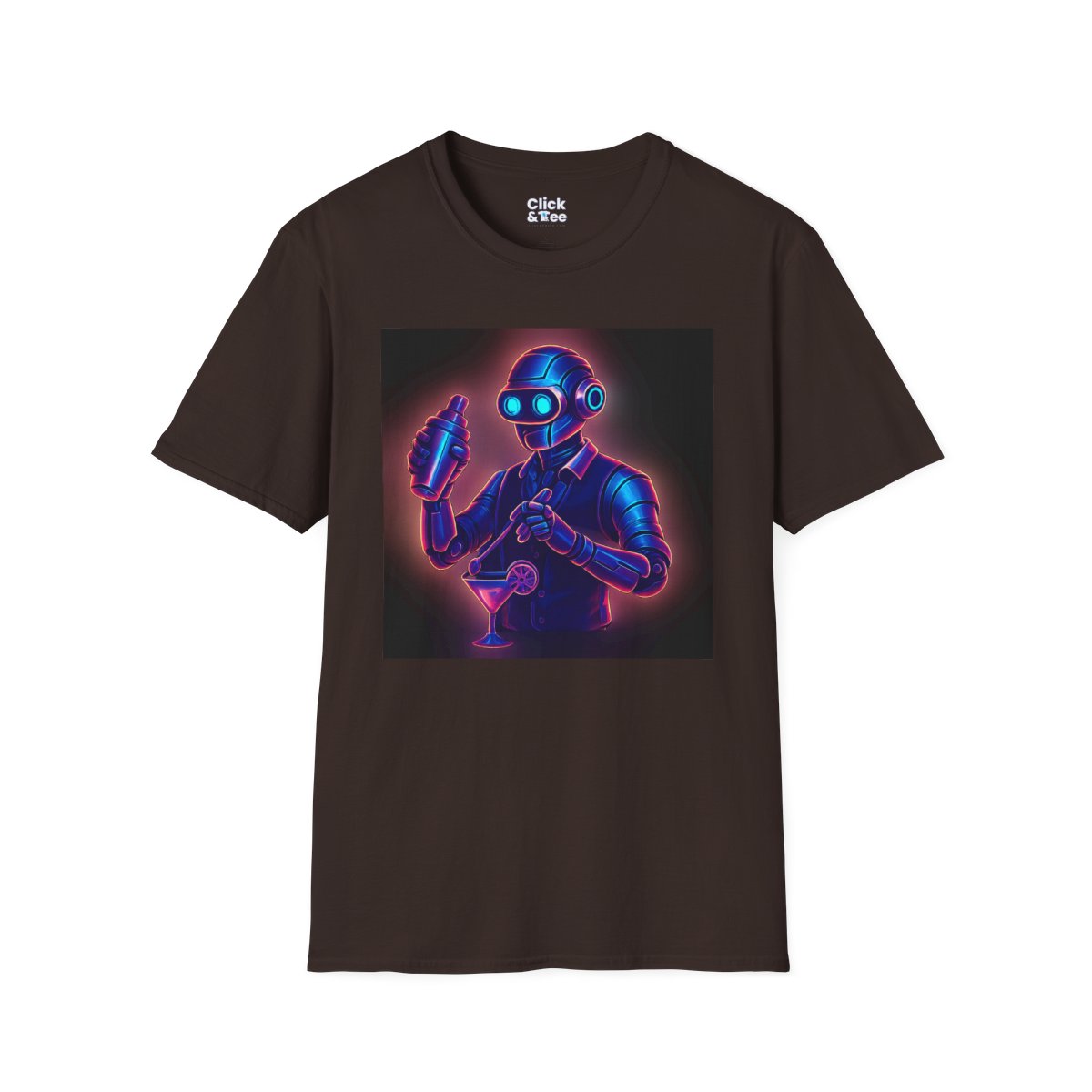SynthwaveRobot Bartender Unique T-Shirt Image 20