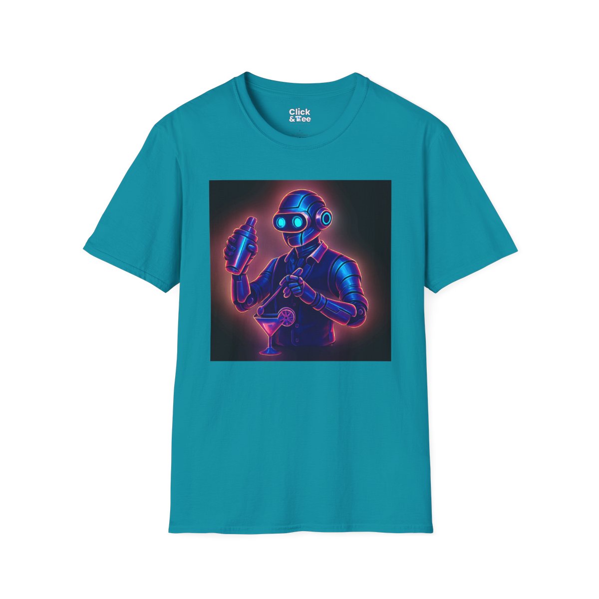 SynthwaveRobot Bartender Tee Image 6