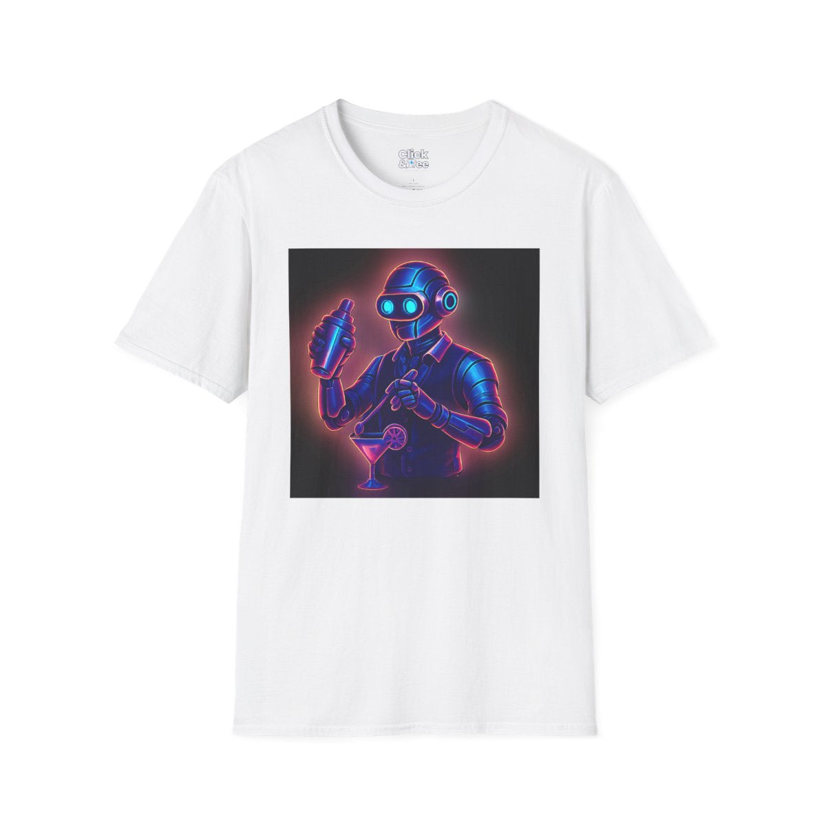 SynthwaveRobot Bartender Unique T-Shirt Image 16
