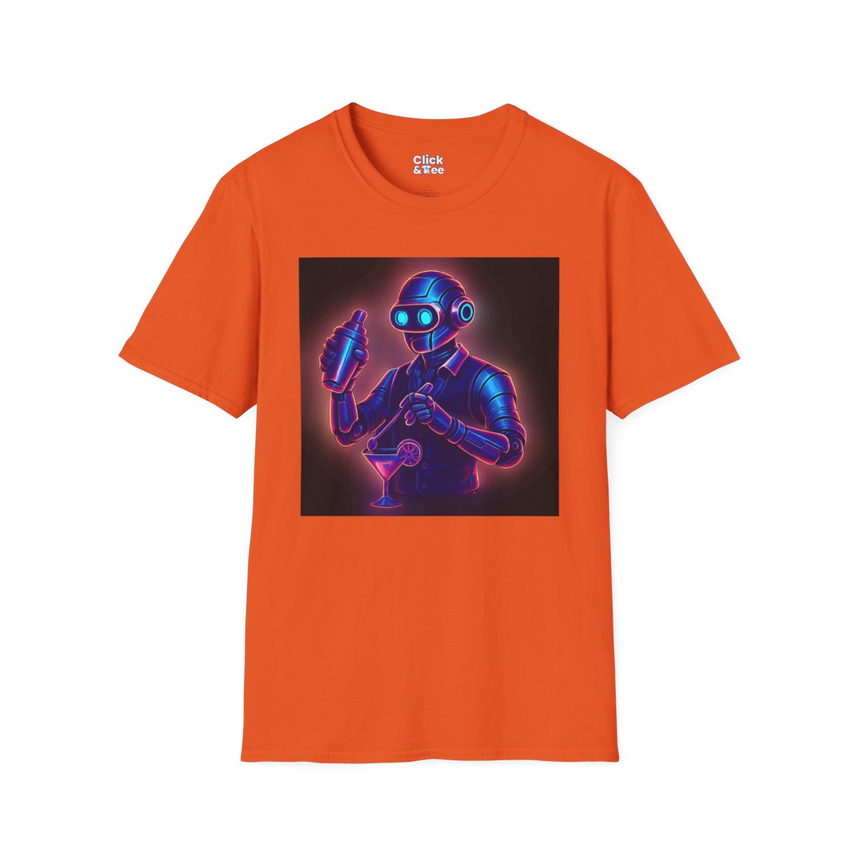 SynthwaveRobot Bartender Unique T-Shirt Image 18