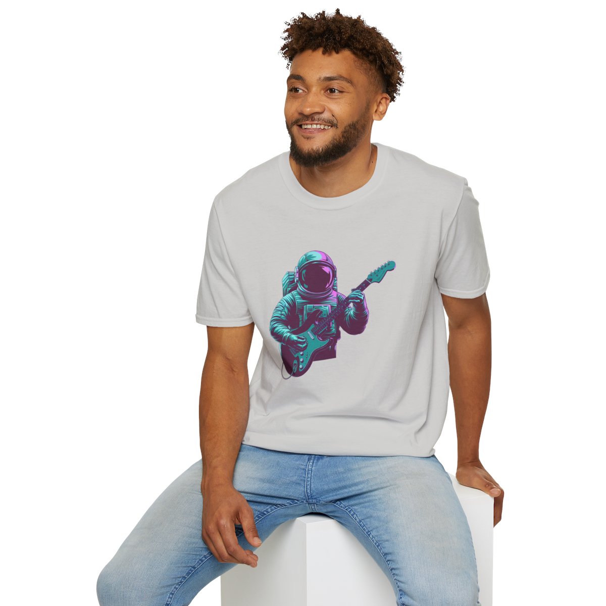 SynthwaveRetro-Futuristic Astronaut Unique T-Shirt Image 7