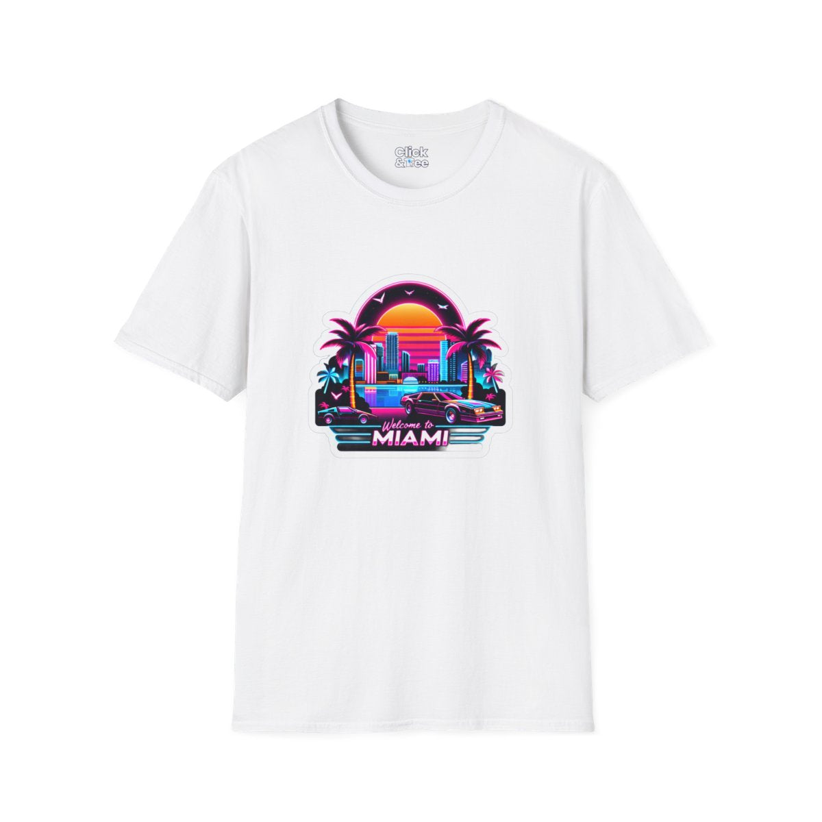 SynthwaveMiami Beach Tee Image 6
