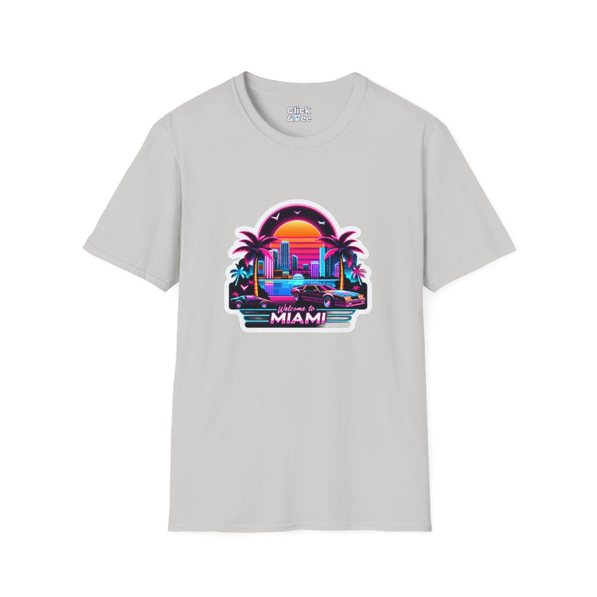 SynthwaveMiami Beach Unique T-Shirt Image 5
