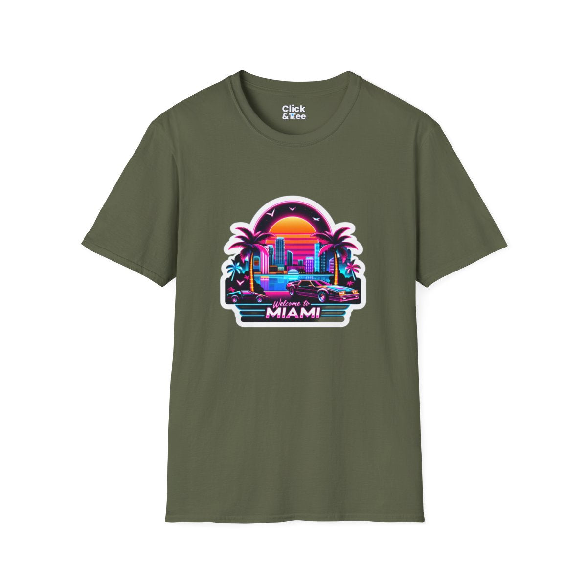 SynthwaveMiami Beach Unique T-Shirt Image 11