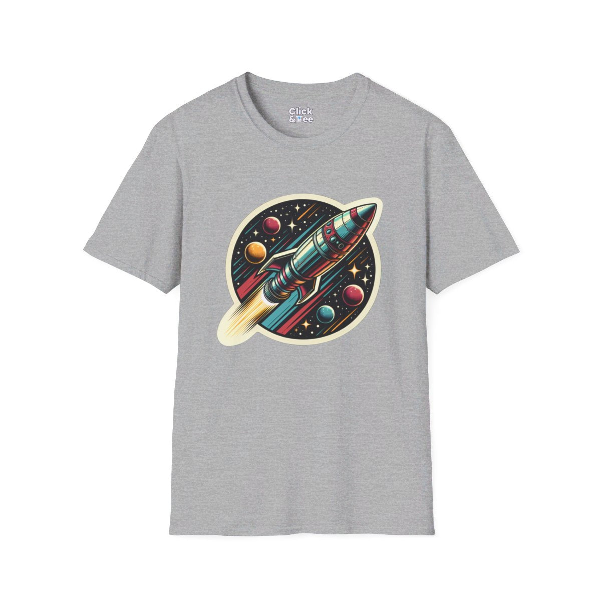 VintageClassic Rocketship Unique T-Shirt Image 2