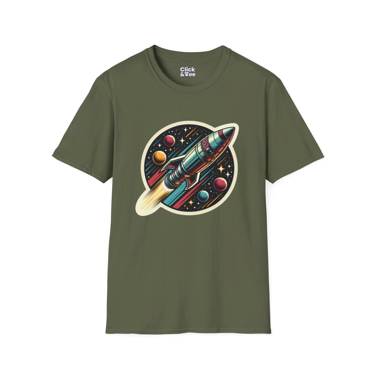 VintageClassic Rocketship Unique T-Shirt Image 11