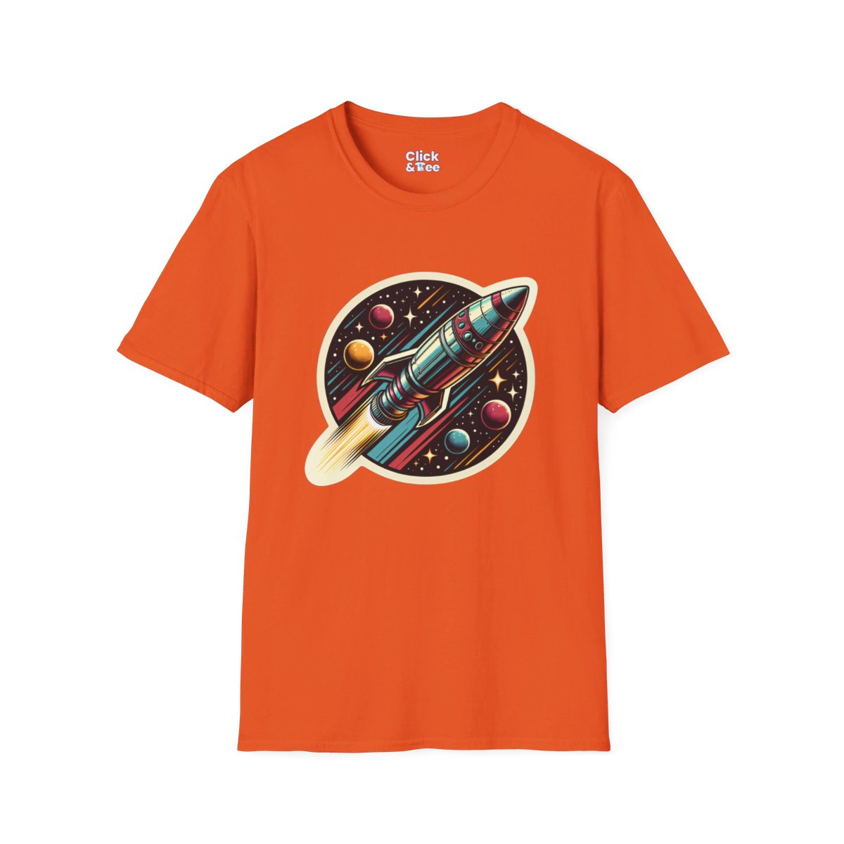 VintageClassic Rocketship Unique T-Shirt Image 9