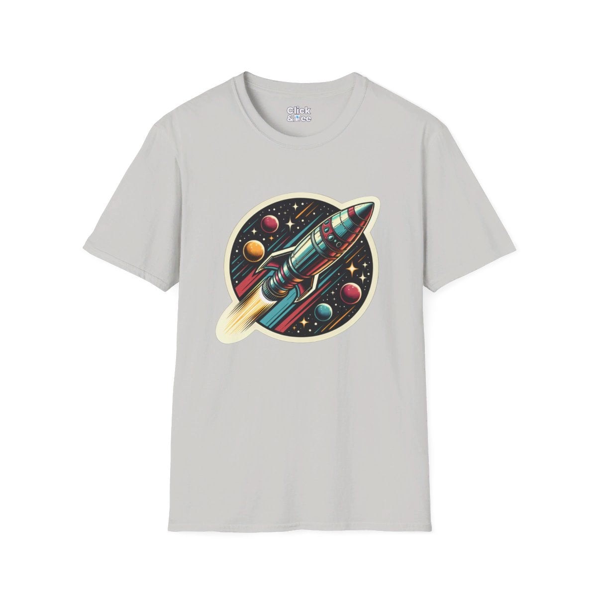 VintageClassic Rocketship Unique T-Shirt Image 5