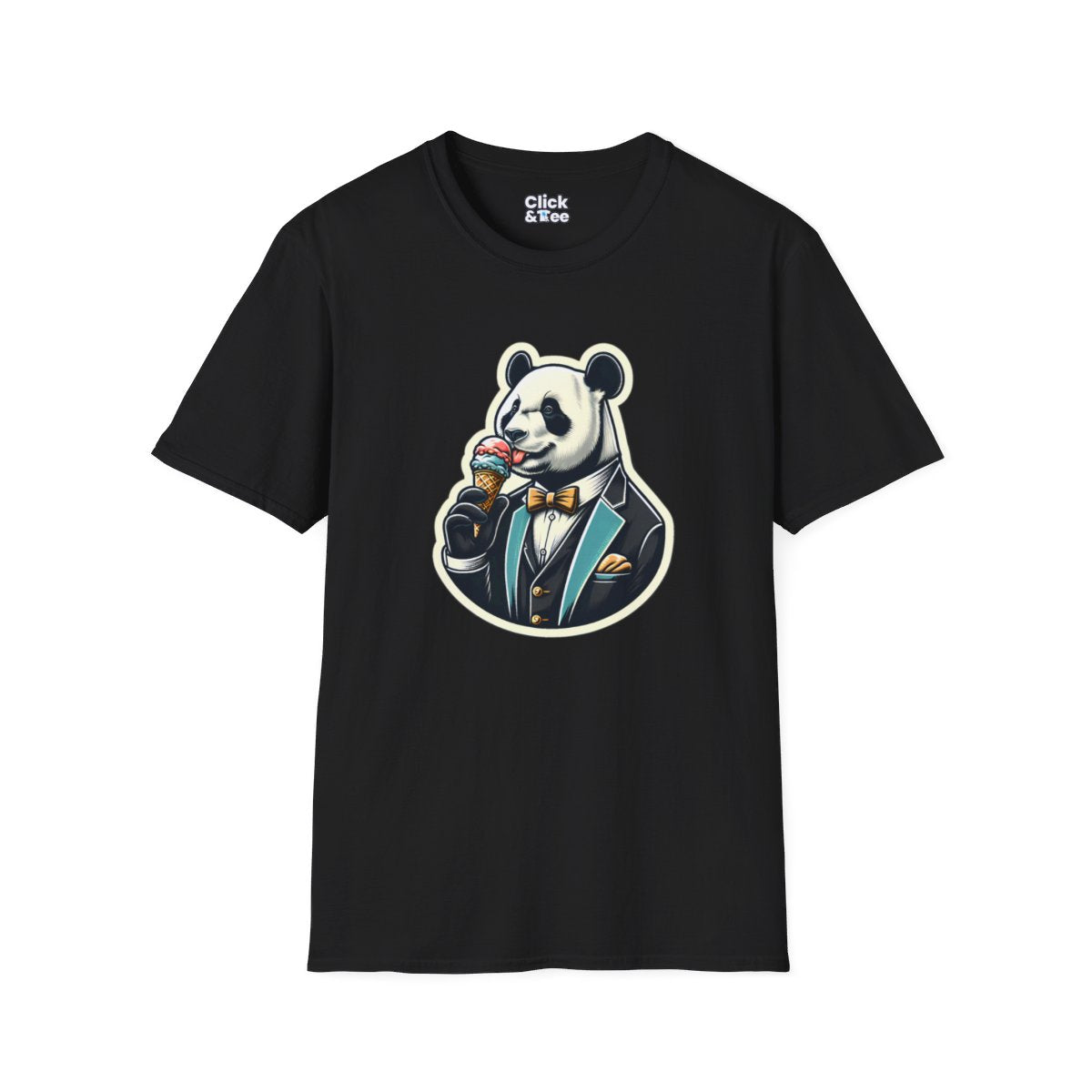 VintagePanda in a Suit Unique T-Shirt Image 3