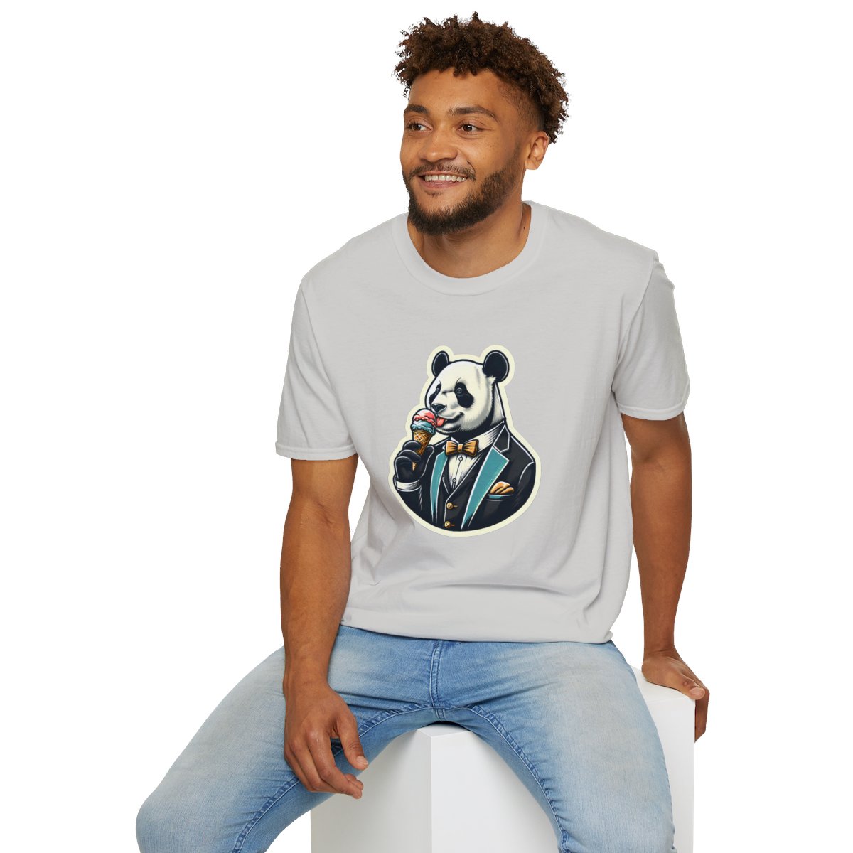 VintagePanda in a Suit Unique T-Shirt Image 7