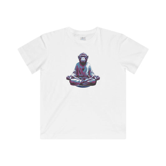 Kids Digital Art T-Shirt - Enlightened Monkey Levitating - Digital Art Style T-Shirt