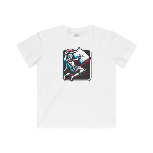 Kids 3D T-Shirt - Battle-ready Gladiator In a Pillow Fight - 3D Style T-Shirt