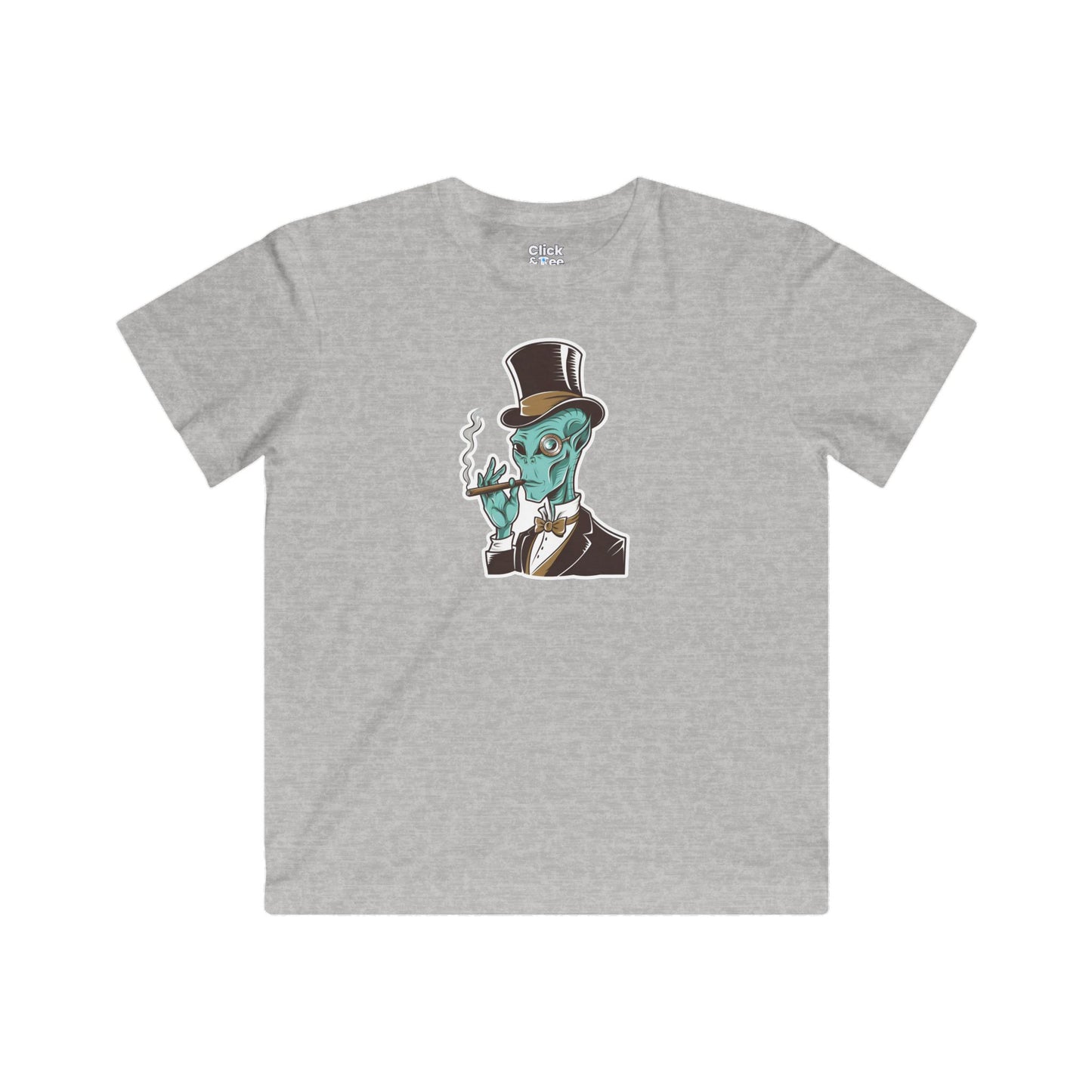 Kids Steampunk T-Shirt - Debonaire Trendy Alien Smoking a cigar  - Steampunk Style T-Shirt
