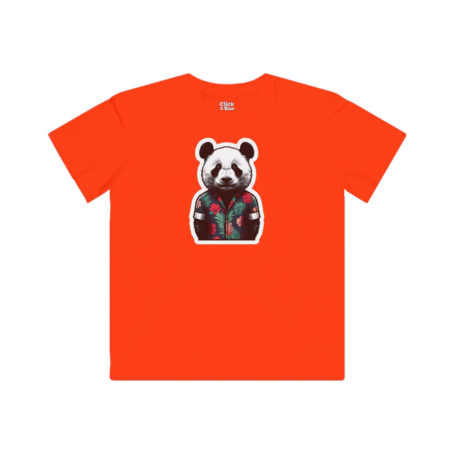 Kids Photography T-Shirt - Fancy Panda Wearing a Trendy T-Shirt - Photography Style T-Shirt