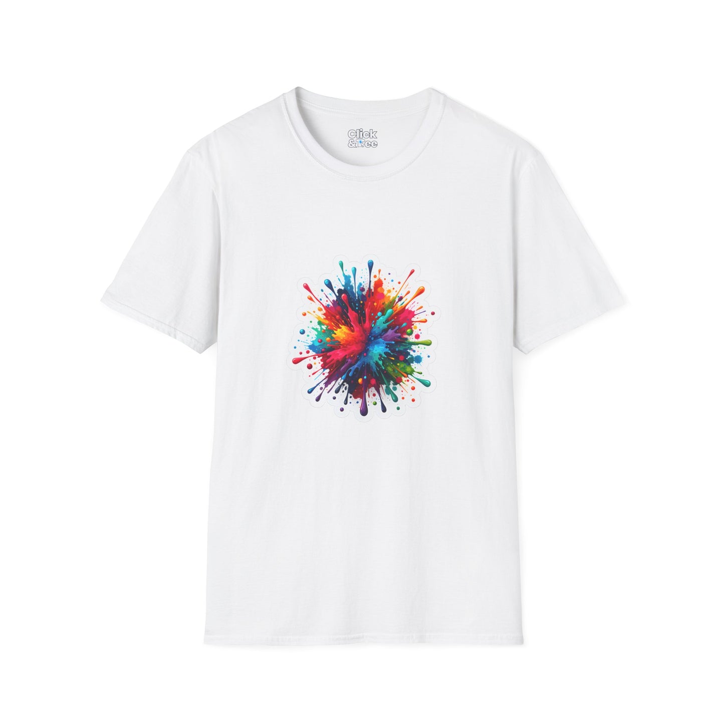Color Splatter T-Shirt - Vibrant Splatter Paint Art Exploding in all directions - Color Splatter Style T-Shirt
