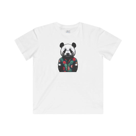 Kids Photography T-Shirt - Fancy Panda Wearing a Trendy T-Shirt - Photography Style T-Shirt