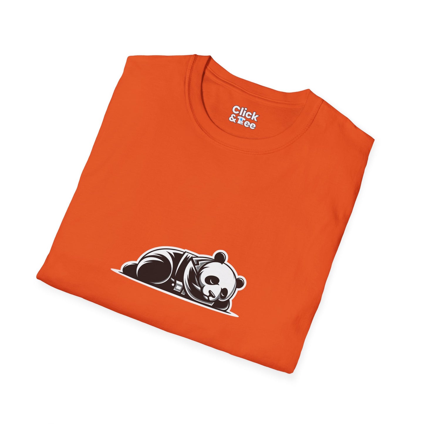 Unique T-Shirt - Sleepy Panda Eating rainbow ice cream - Vector Style T-Shirt