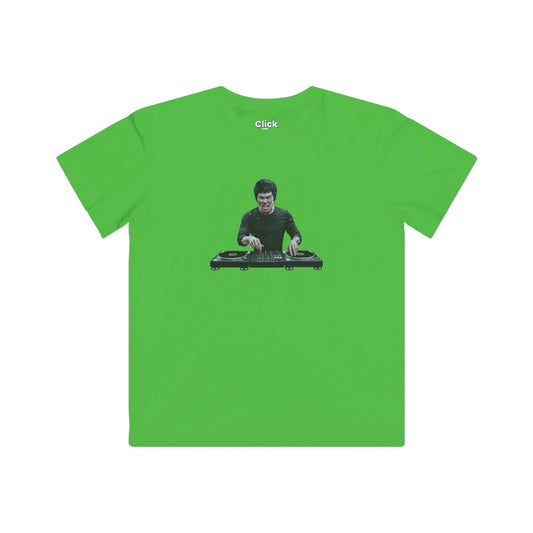 Kids Realistic T-Shirt - Angry Bruce Lee DJing - Realistic Style T-Shirt