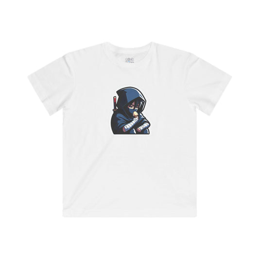 Kids Harem Anime T-Shirt - Lonely Ninja Warrior Eating Ice Cream - Harem Anime Style T-Shirt