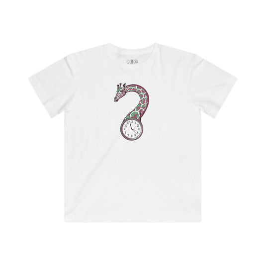 Kids Psychadelic T-Shirt - Insomniac Giraffe Bending Time - Psychadelic Style T-Shirt (ID86)
