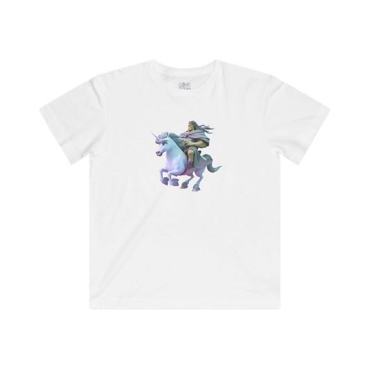 Kids 3D T-Shirt - Hulking Warlock Riding a Magical Unicorn - 3D Style T-Shirt