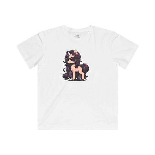 Kids Harem Anime T-Shirt - Cute Centaur Wearing Black Sunglasses - Harem Anime Style T-Shirt