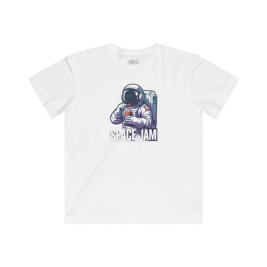 Kids Retro T-Shirt - Hungry  Astronaut Eating Jam in Space - Retro Style T-Shirt
