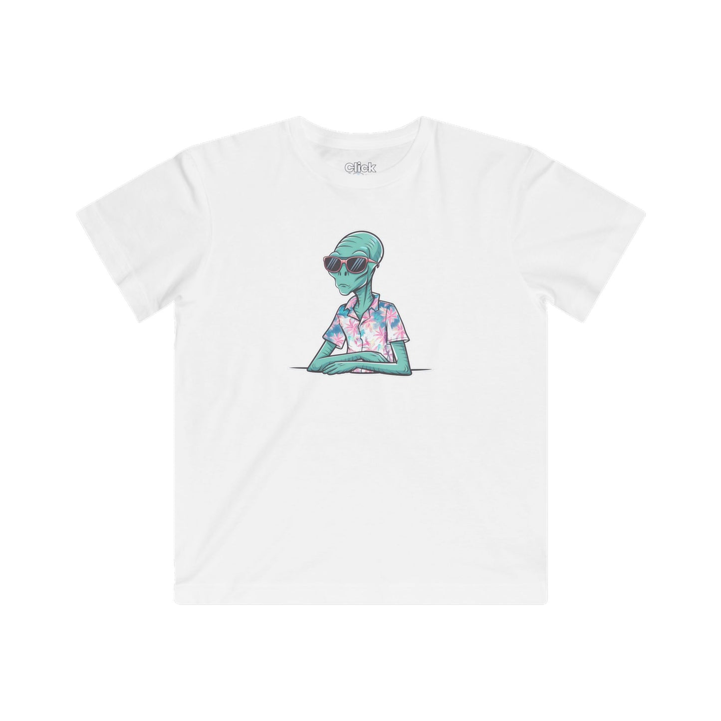 Kids Retro T-Shirt - Trendy Alien Relaxing in Miami Beach - Retro Style T-Shirt