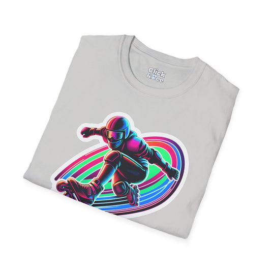 80s NeonRollerblader Unique T-Shirt Image 1