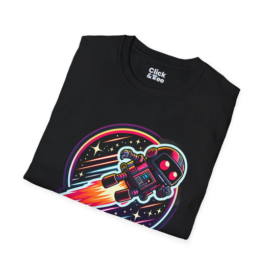 80s NeonRobot Rebel Unique T-Shirt Image 1