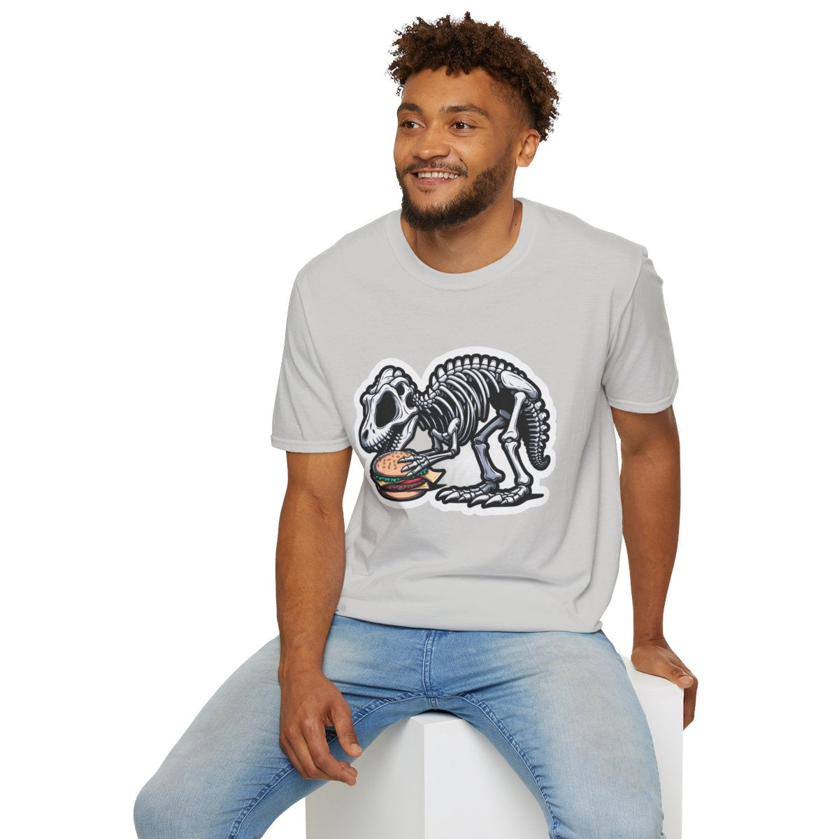 CartoonDinosaur skeleton Unique T-Shirt Image 7