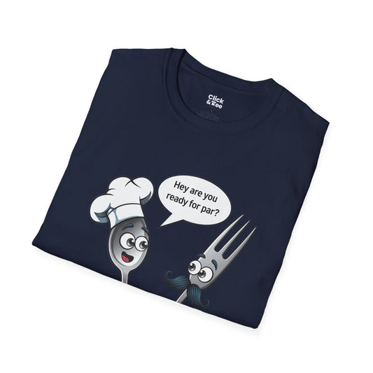 CartoonSpoon  and fork Unique T-Shirt Image 1
