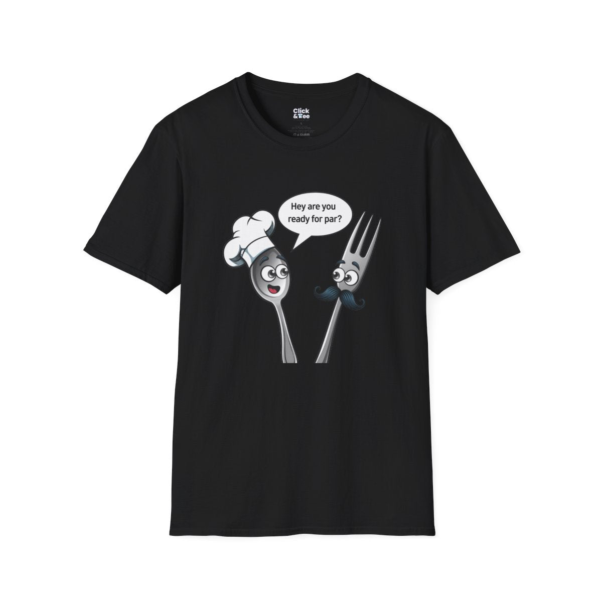 CartoonSpoon  and fork Unique T-Shirt  Image 3