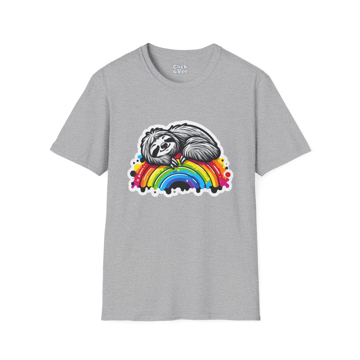 Color SplatterSloth Unique T-Shirt Image 8