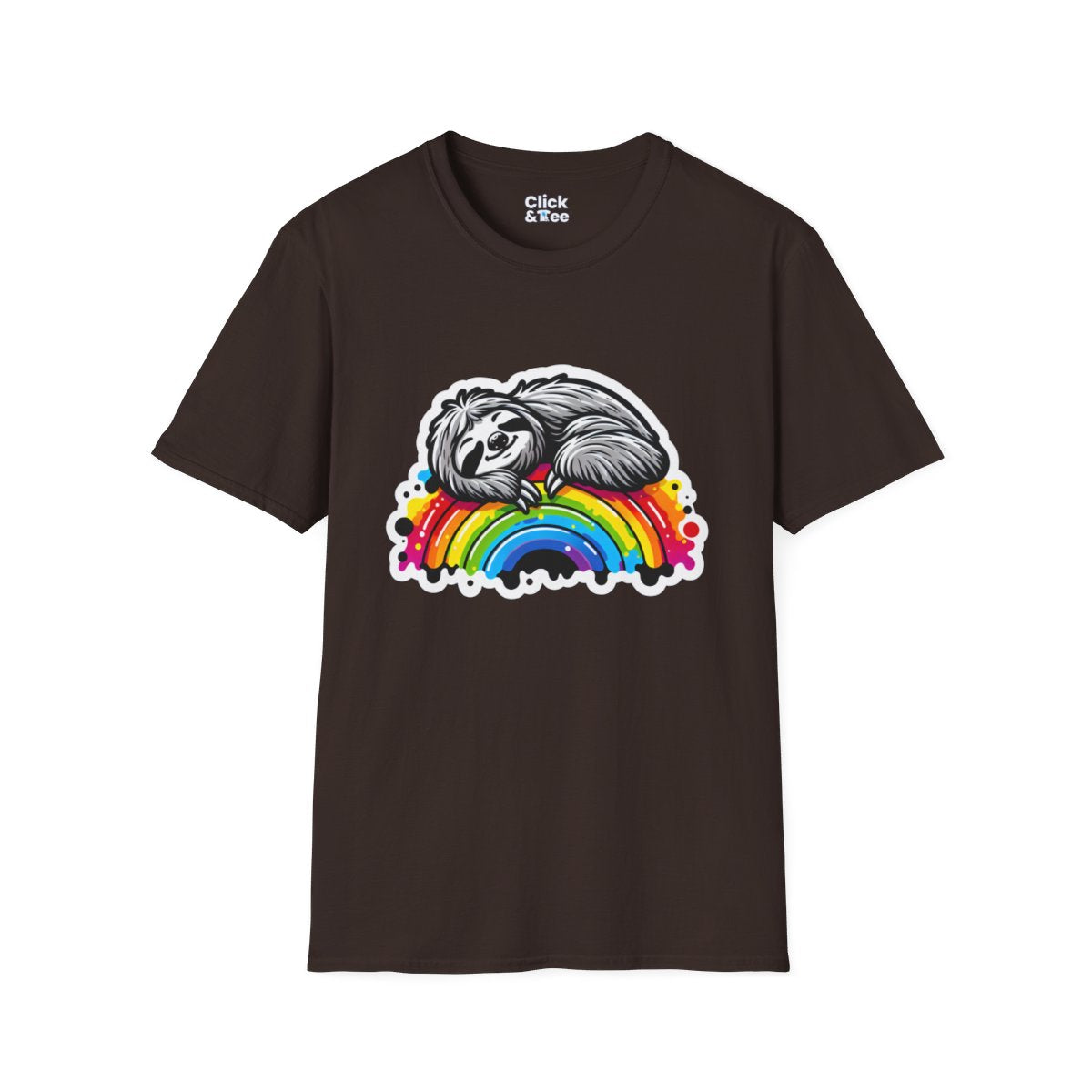 Color SplatterSloth Unique T-Shirt Image 10