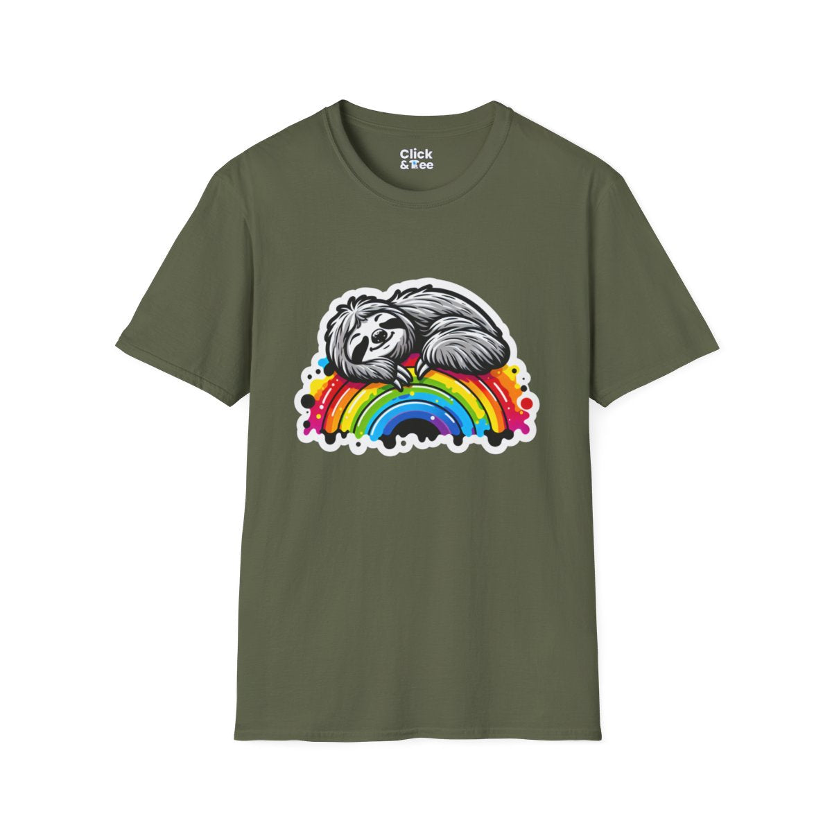 Color SplatterSloth Unique T-Shirt Image 11