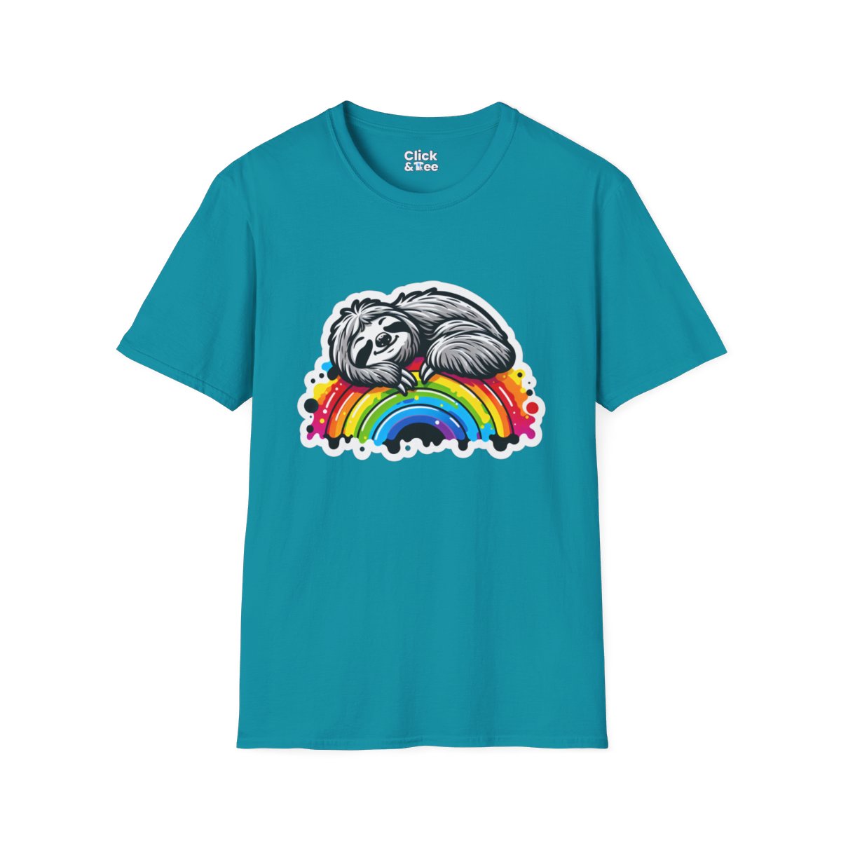 Color SplatterSloth Unique T-Shirt Image 13