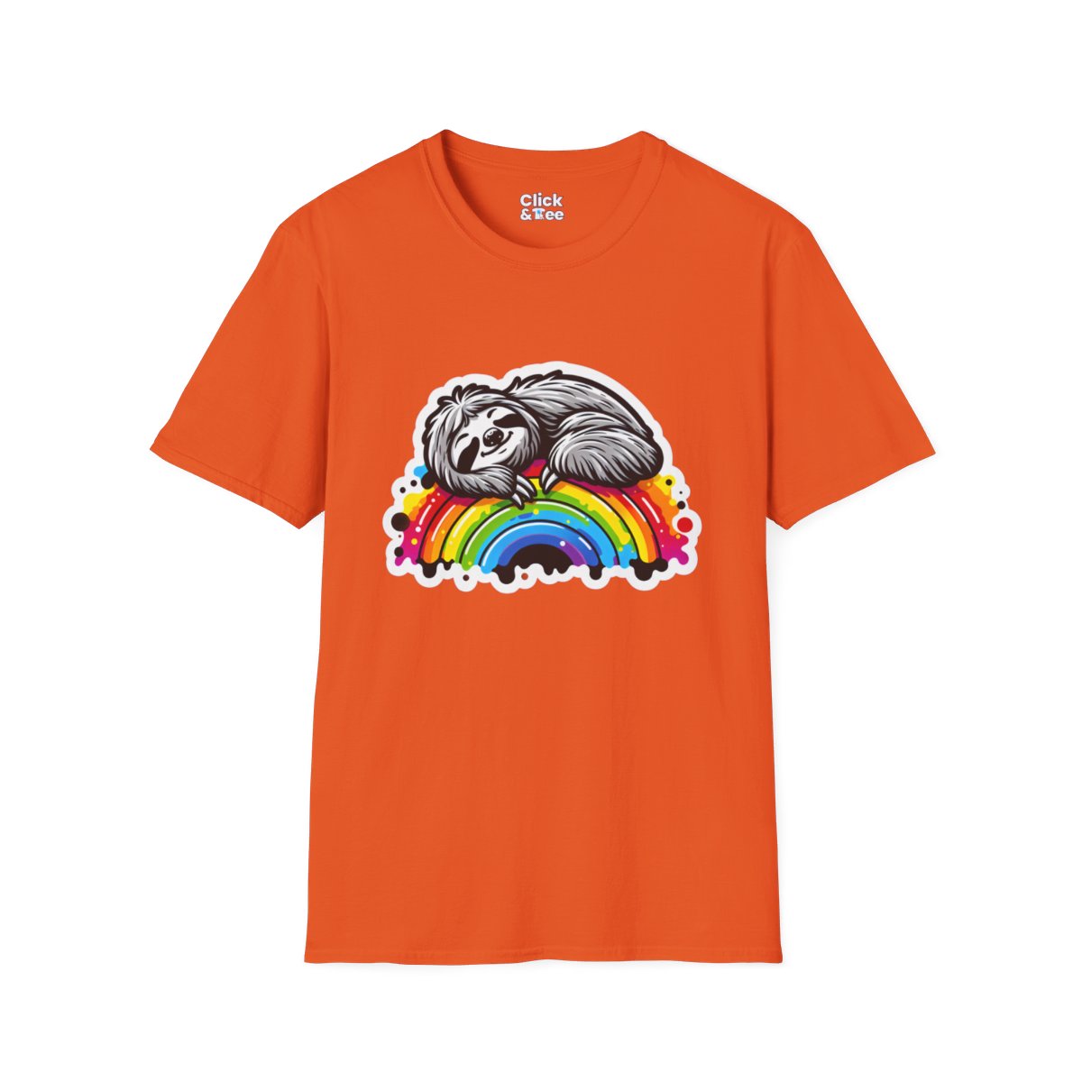 Color SplatterSloth Unique T-Shirt Image 9