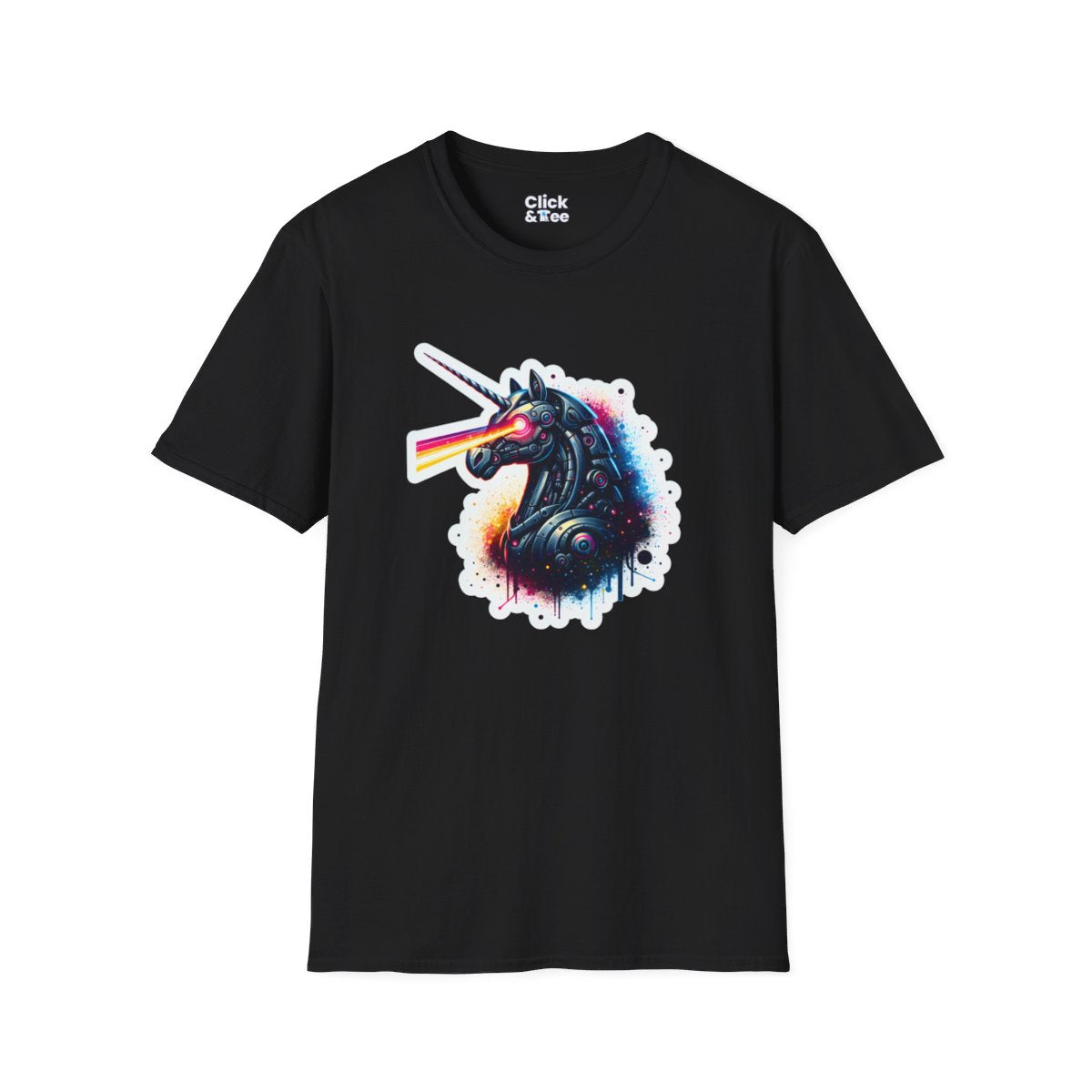 Color SplatterRobot Unicorn Unique T-Shirt  Image 3