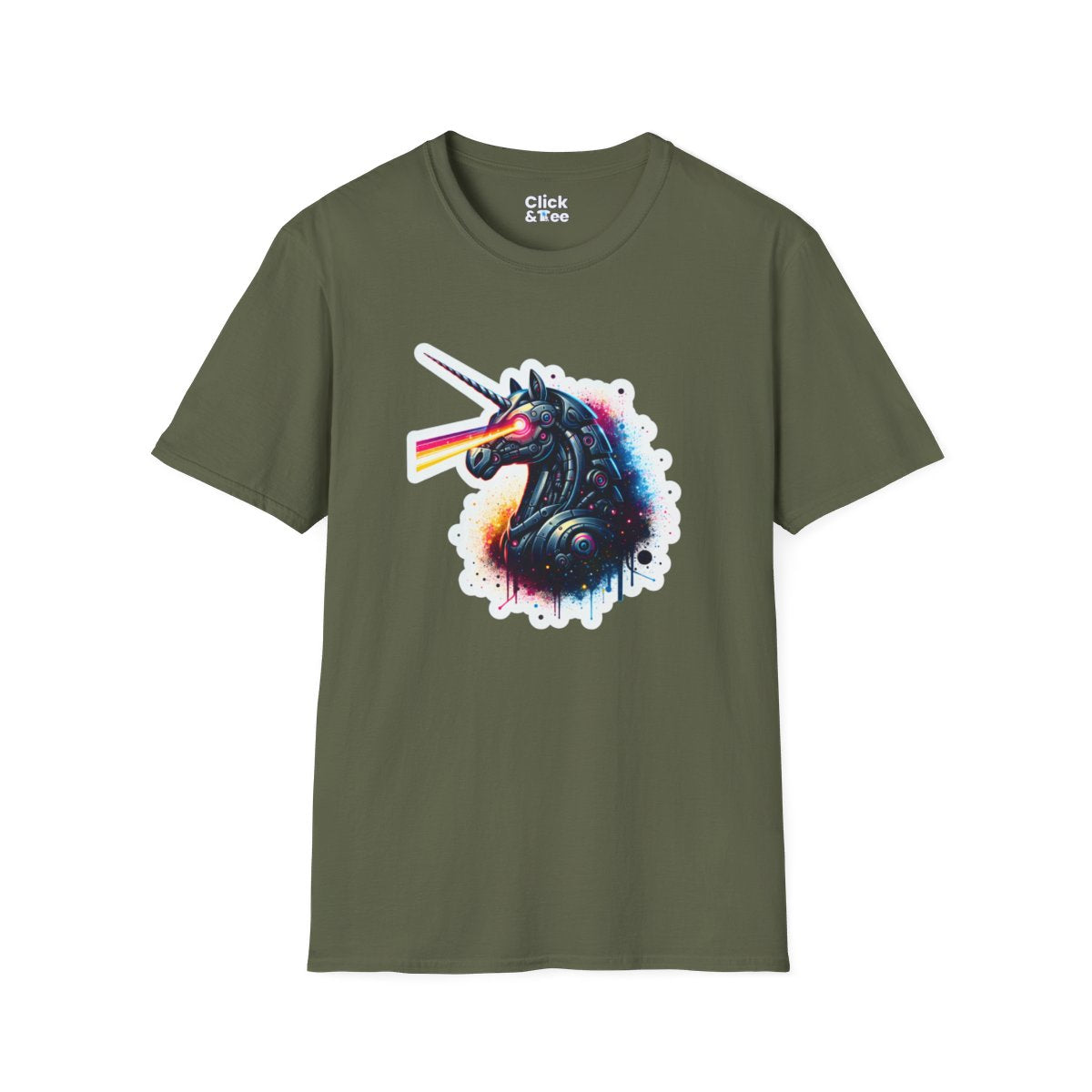 Color SplatterRobot Unicorn Unique T-Shirt Image 11