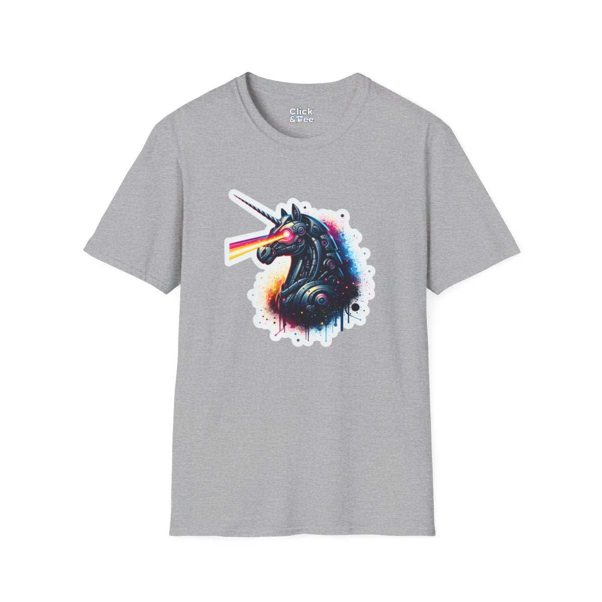 Color SplatterRobot Unicorn Unique T-Shirt Image 8