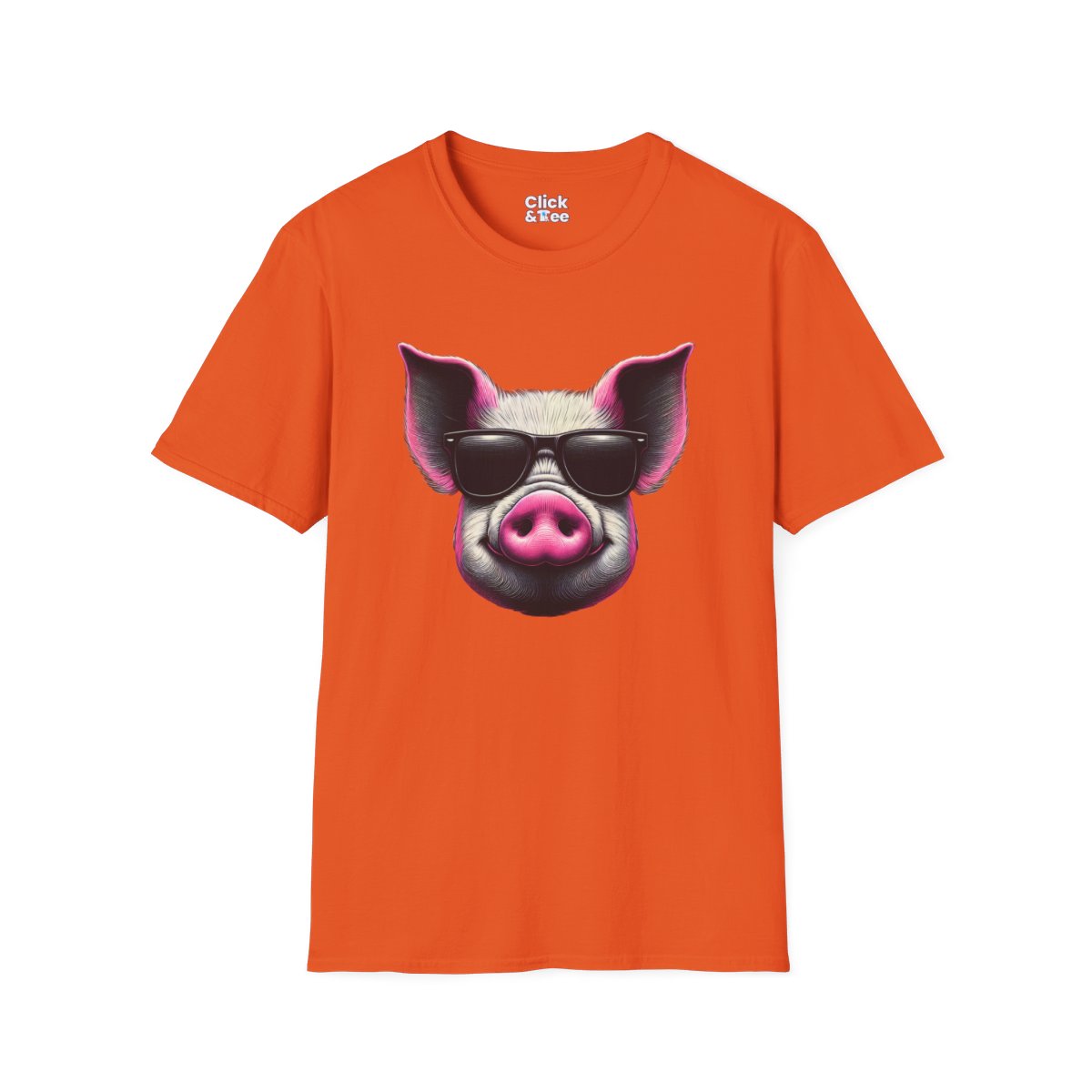 Graphic ArtPink Pig Face Unique T-Shirt Image 9
