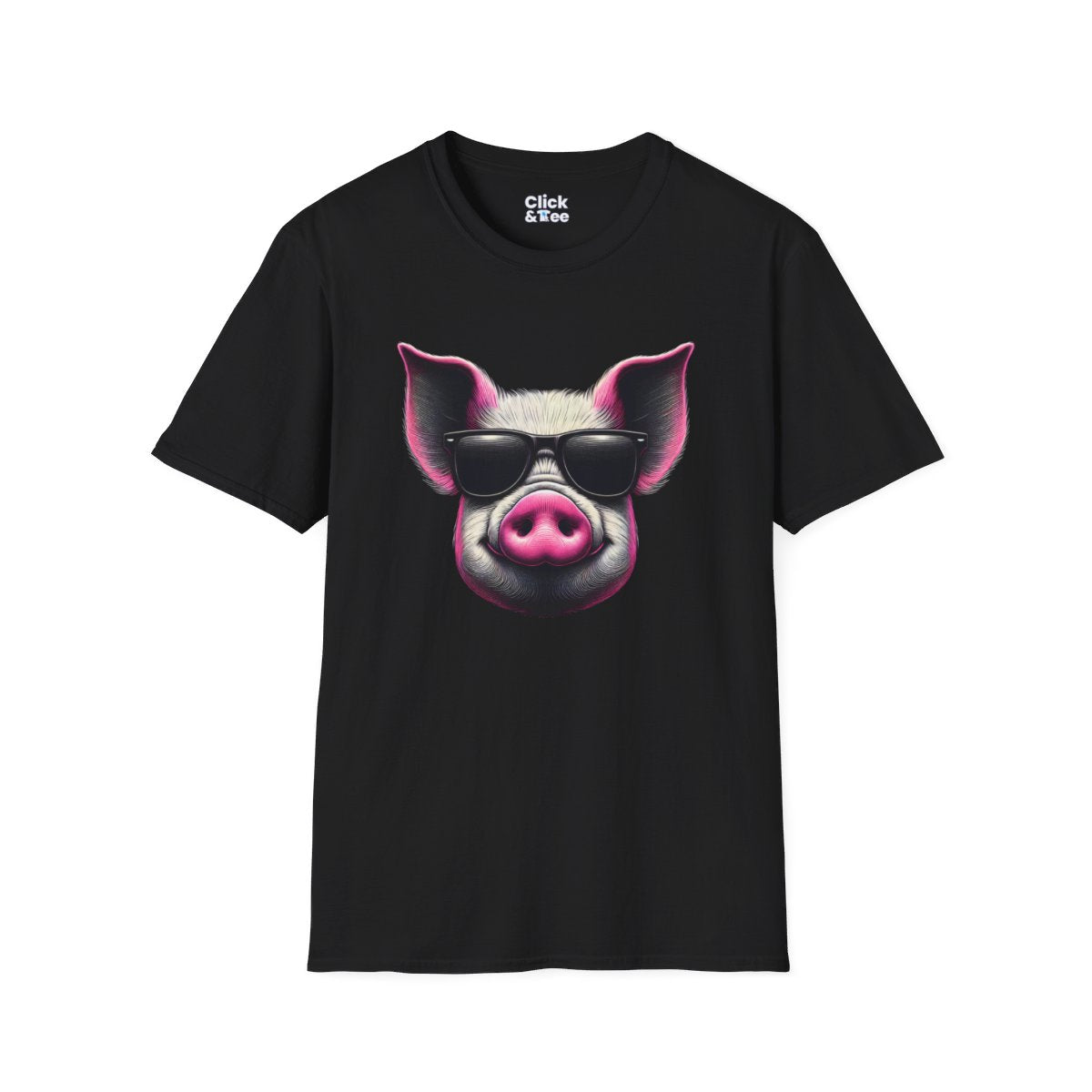 Graphic ArtPink Pig Face Unique T-Shirt  Image 3