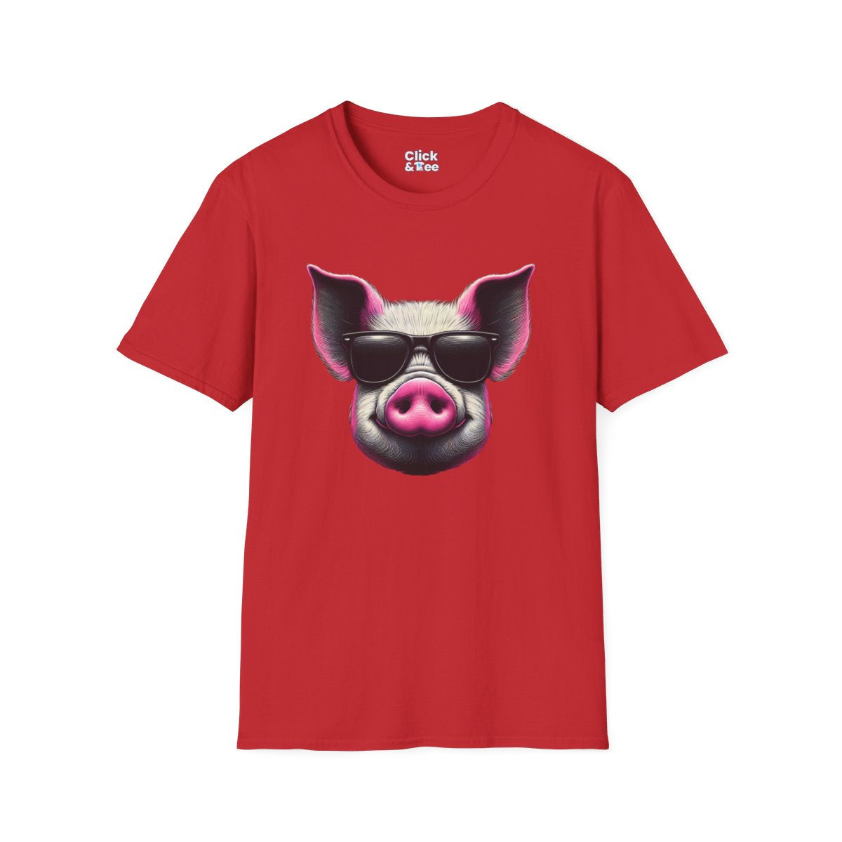 Graphic ArtPink Pig Face Unique T-Shirt Image 20