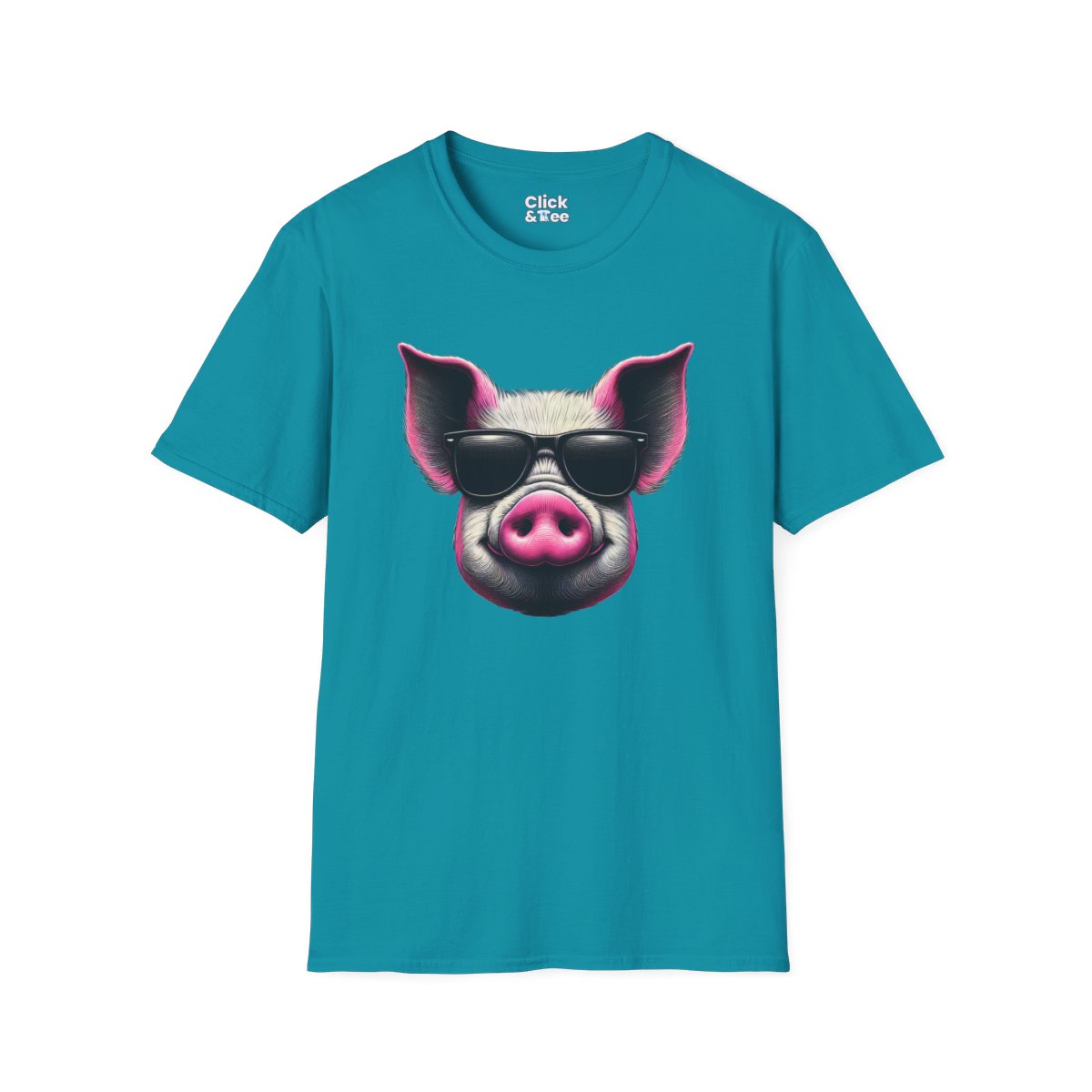 Graphic ArtPink Pig Face Unique T-Shirt Image 13