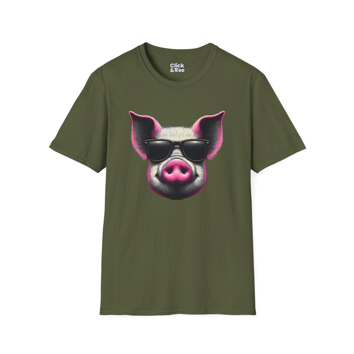 Graphic ArtPink Pig Face Unique T-Shirt Image 11