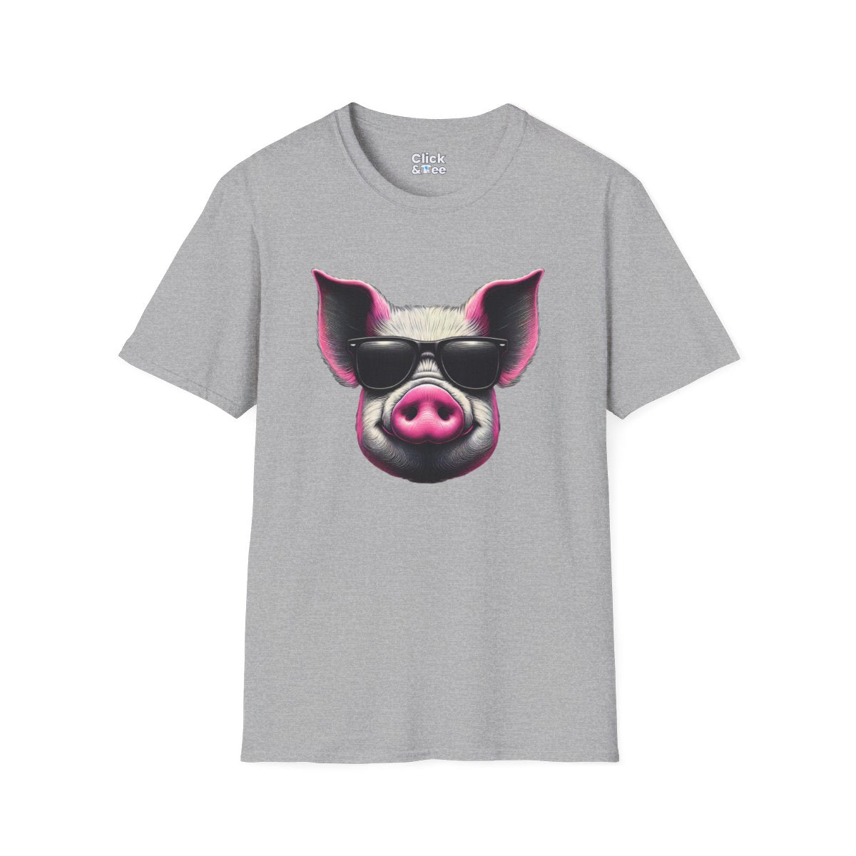 Graphic ArtPink Pig Face Unique T-Shirt Image 8
