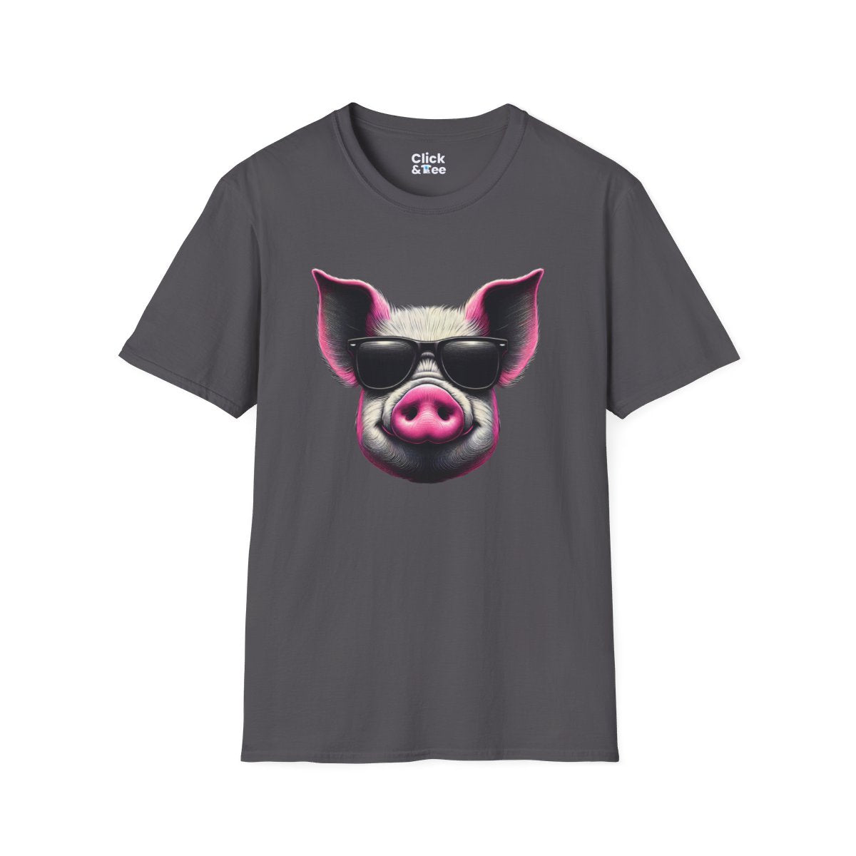 Graphic ArtPink Pig Face Unique T-Shirt Image 16
