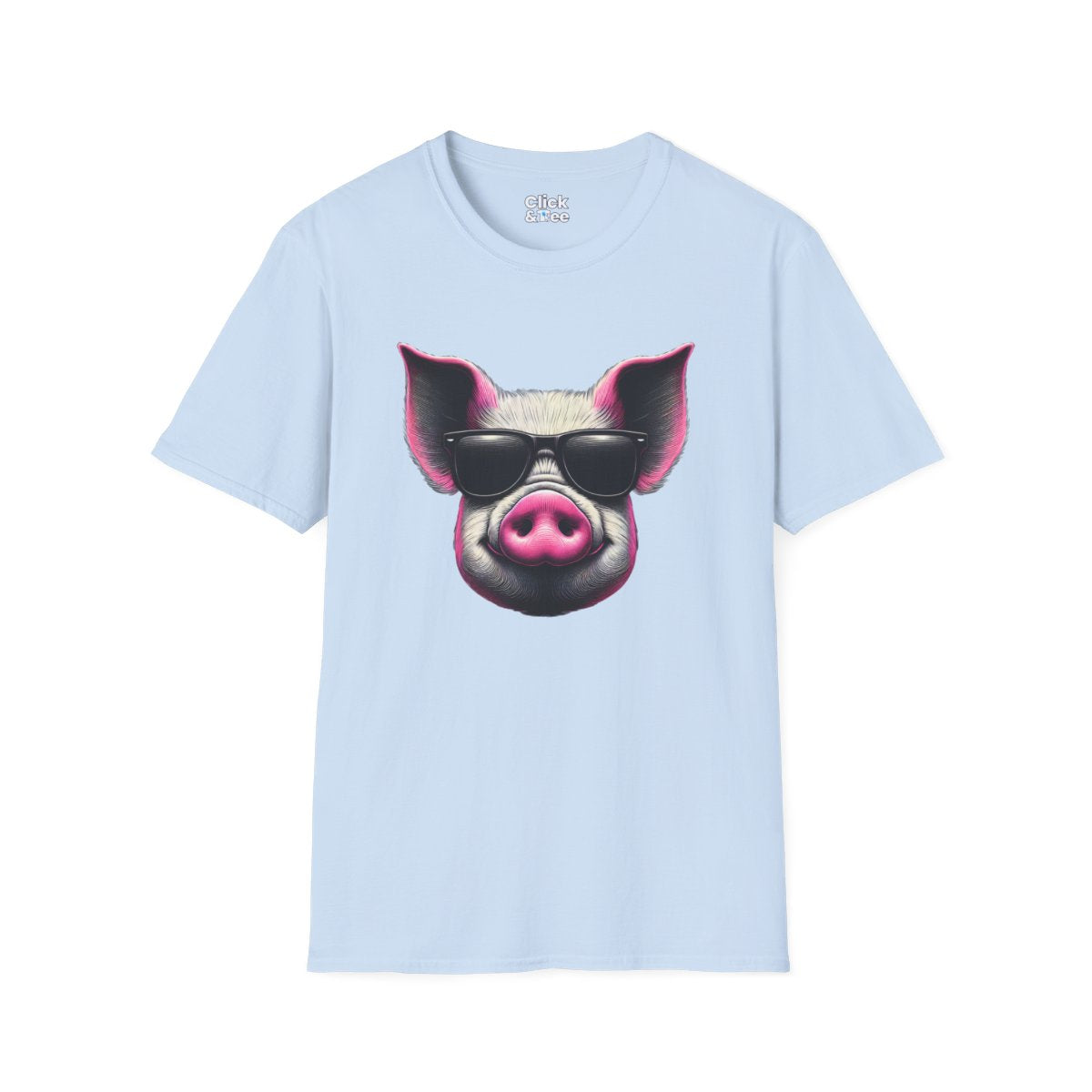 Graphic ArtPink Pig Face Unique T-Shirt Image 14