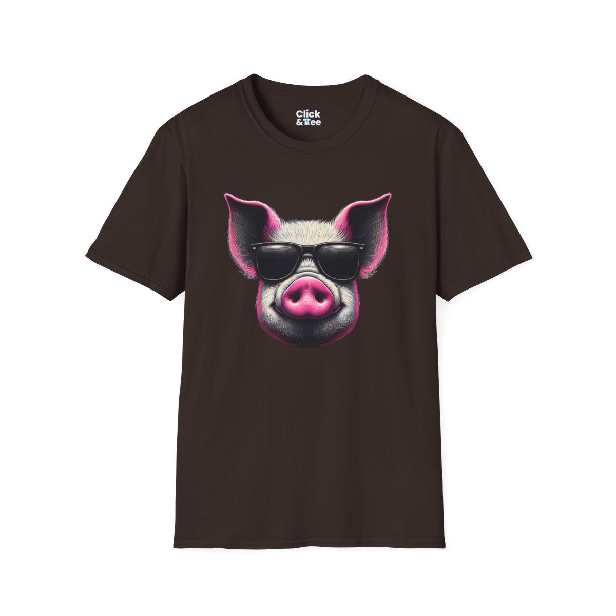 Graphic ArtPink Pig Face Unique T-Shirt Image 10